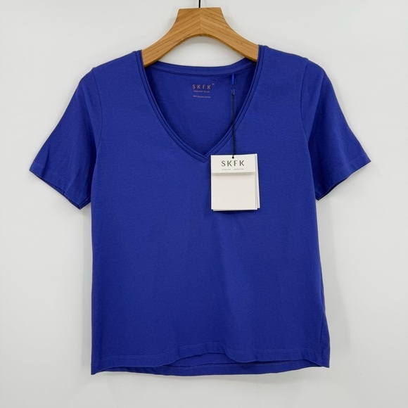 SKFK SkunkFunk HAMALAU BASIC Short Sleeve V-Neck TEE in Royal Blue US 6 - Picture 9 of 10